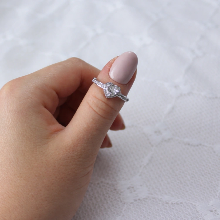 Pierścionek serce srebrny